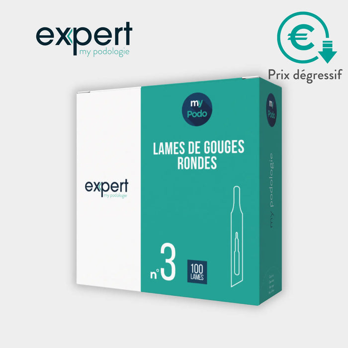 100 Sterile Gouge Blades - Round - Expert by My Podologie Expert