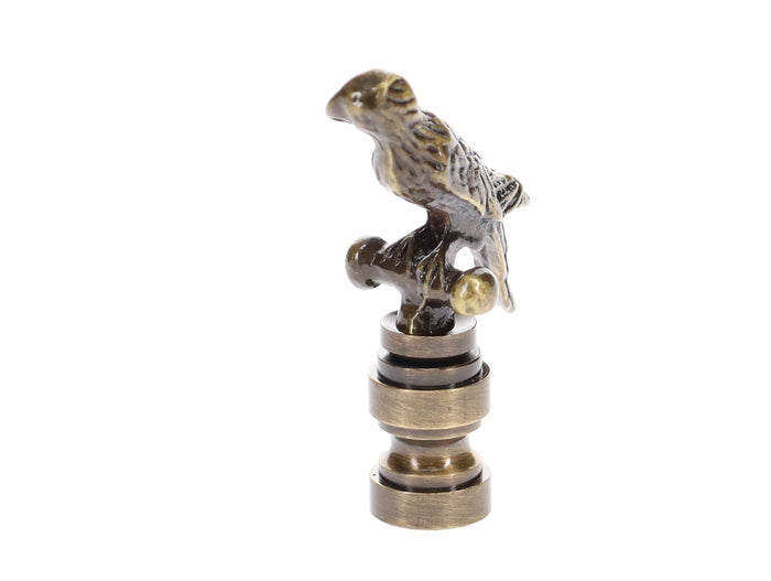 2-1/4" Tall Die Cast Metal "Parrot" Finial with an Antique Finish Tap 1/4-27F (11165A)