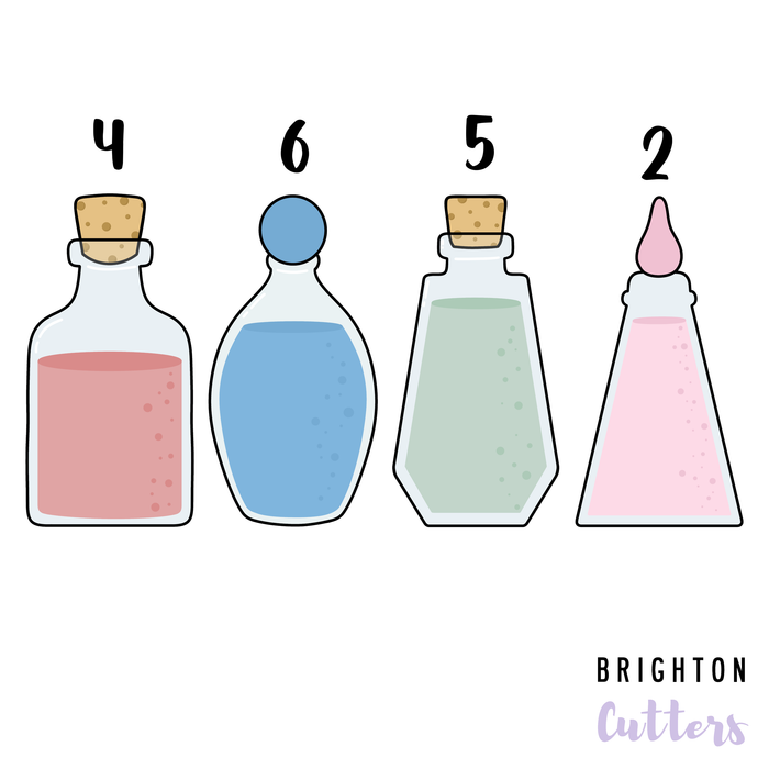 4 Inch Tall Potion Bottle Cookie Cutters