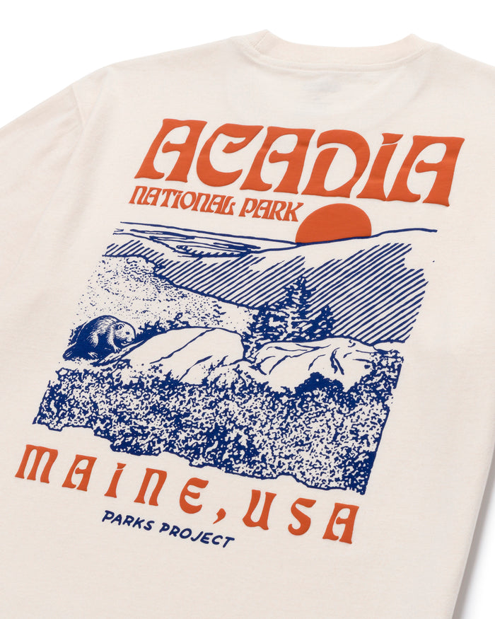 Shop Acadia Puff Print Pocket Tee Inspired by Acadia National Park | raw-natural