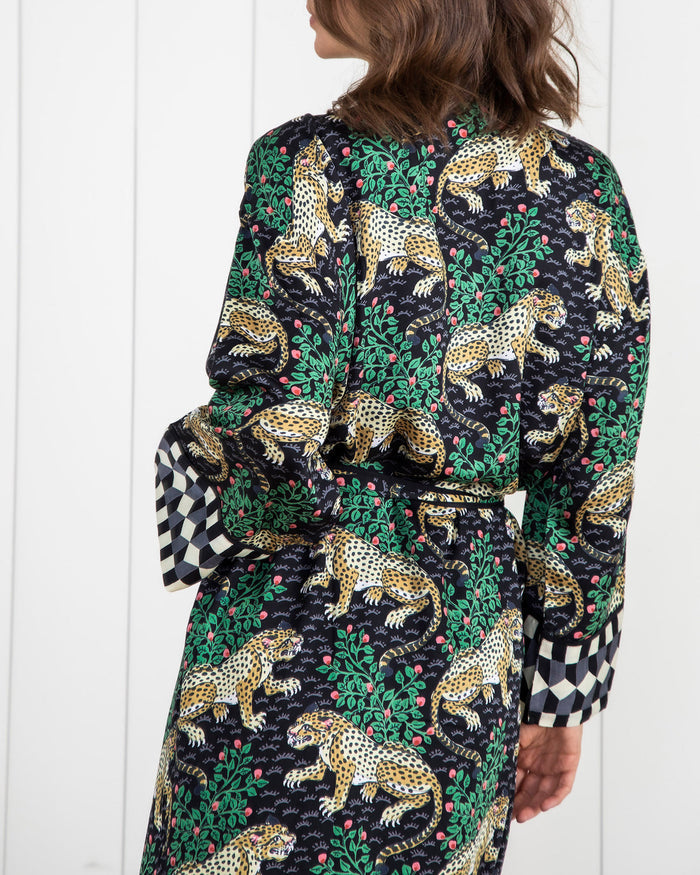 bagheera eco satin robe - indigo