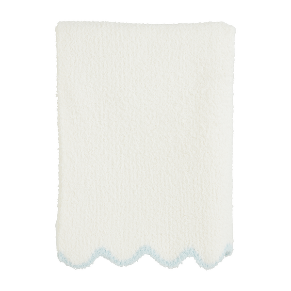 Blue Scallop Chenille Blamket