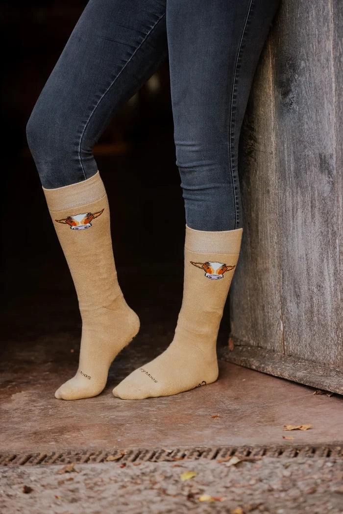 Brown Thick Crew Socks