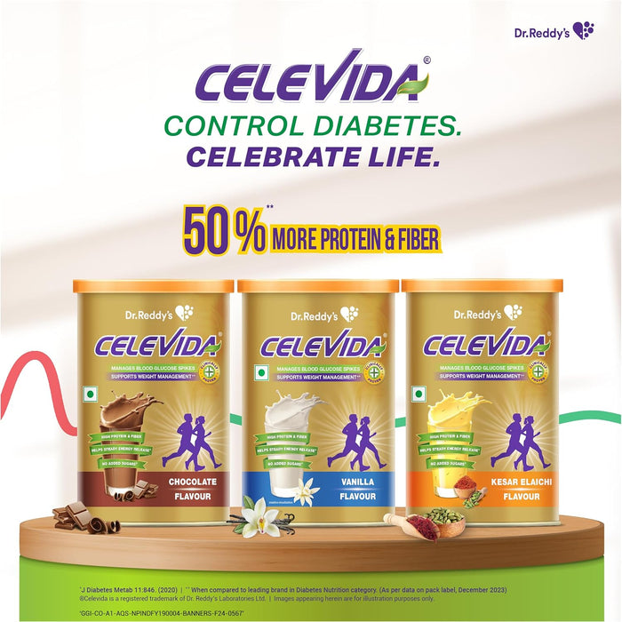 Celevida for Diabetes Management- Nutrition Health Drink Vanilla Flavour 400g | No Added Sugar
