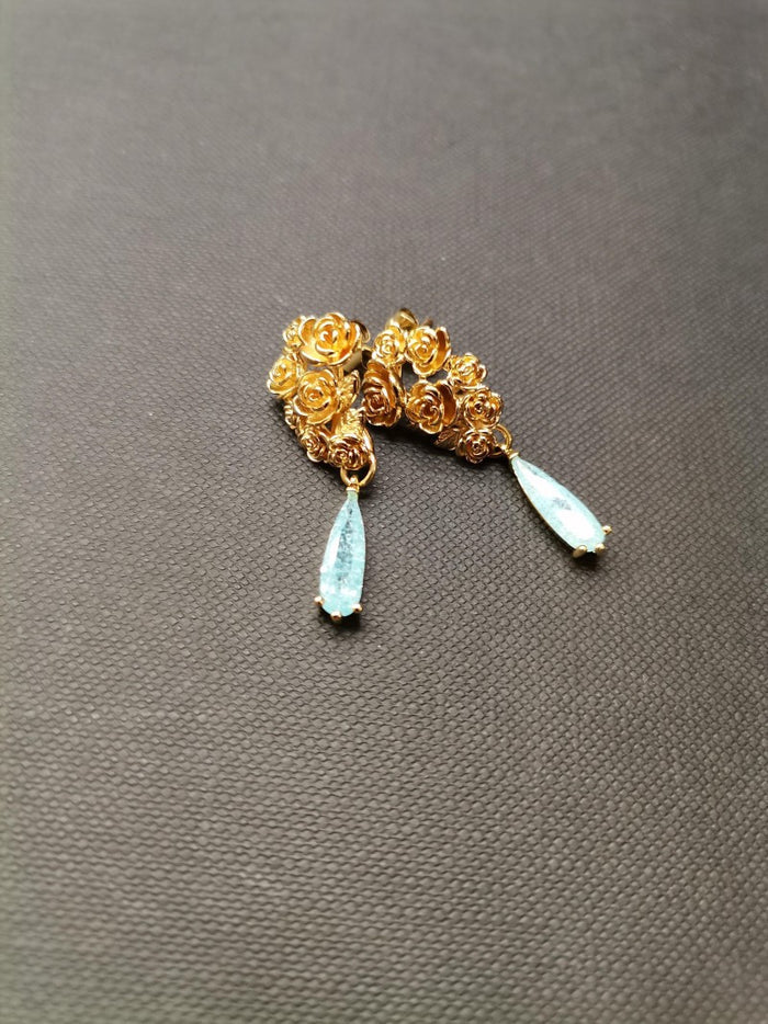Four Roses Hanging Crystal Earrings - Precious Sparkle