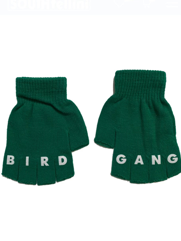 Bird Gang Fingerless Knit Gloves – Eagles Green