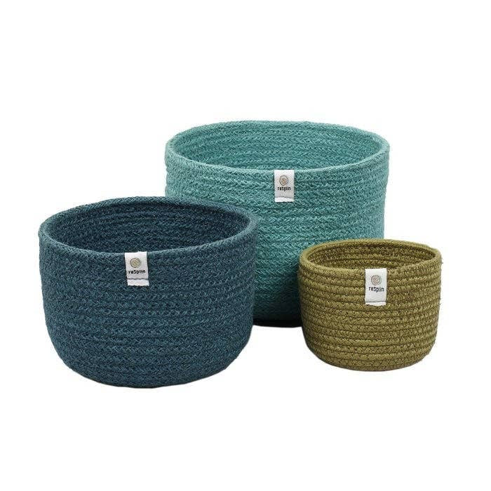 Jute Tall Basket Set - Ocean - Precious Sparkle