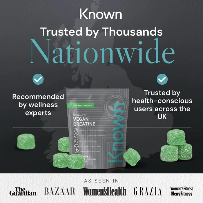 Known Nutrition Vegan Creatine Sour Apple Pouch 120 Gummies