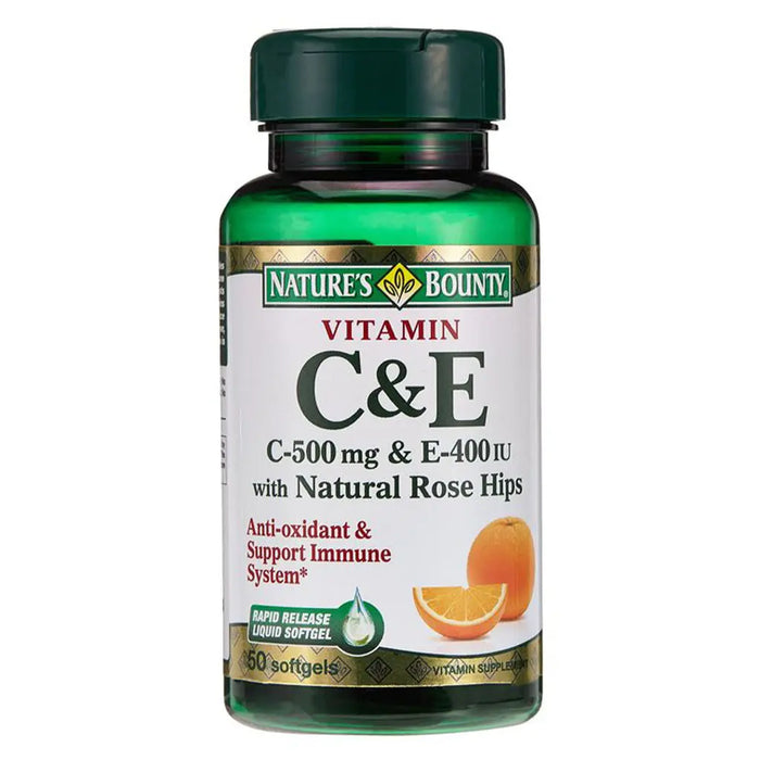 Nature's Bounty Vitamin C and E Softgel 50's Nature's Bounty
