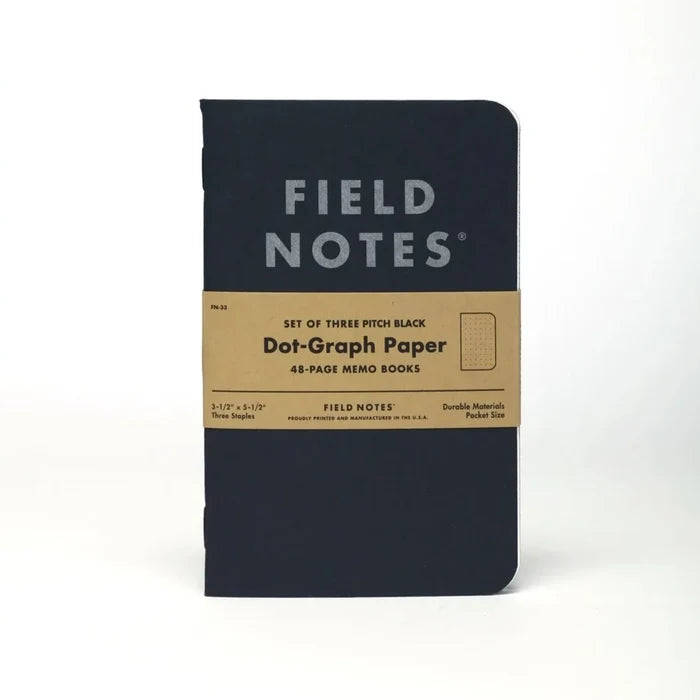 Pitch Black | Dot Graph 3 Pack | Field Notes