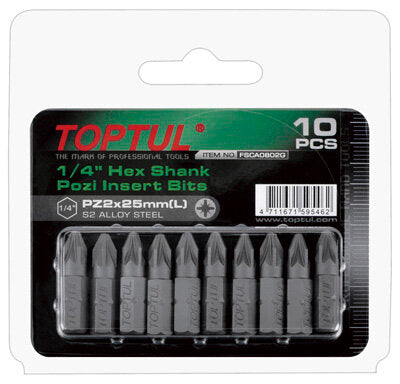 PZ2 25mm Screwdriver Bit Set 10pce