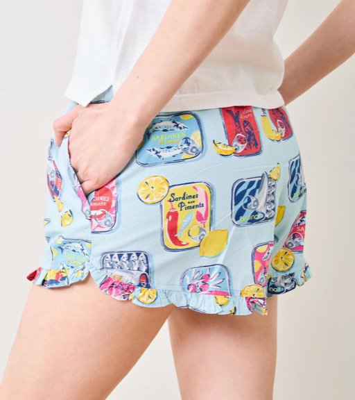 retro sardines short pj set