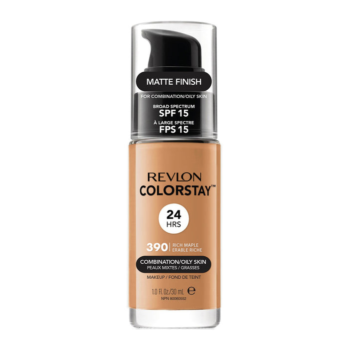 Revlon ColorStay Makeup for Combo/Oily Skin in 390 RICH MAPLE with SPF 15 and 24hr matte finish
