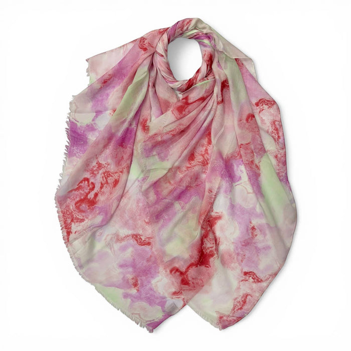 Soft Pastel Watercolour Marble Scarf Pink - Precious Sparkle