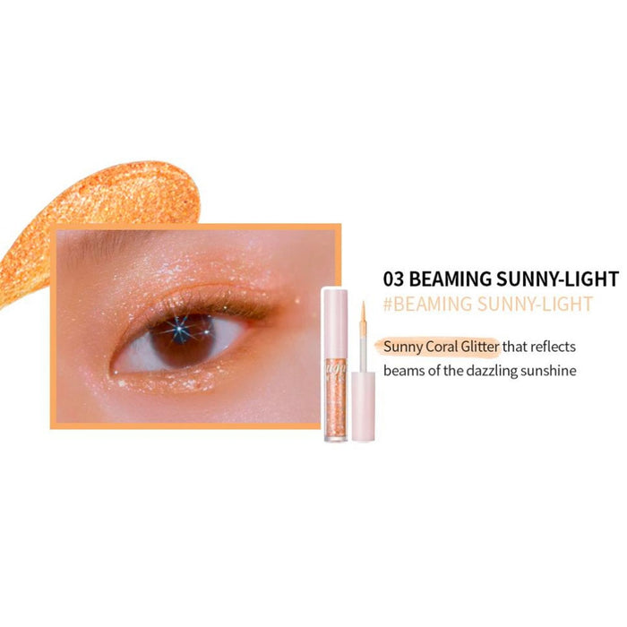 Peripera Sugar Twinkle Liquid Glitter #03 BEAMING SUNNY LIGHT Nudie Glow Australia