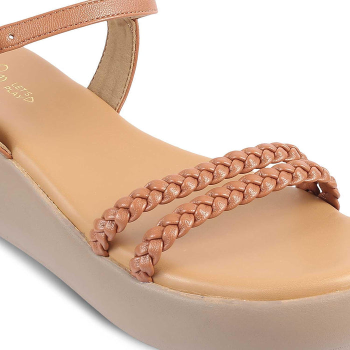 The Seev Tan Women's Dress Wedge Sandals Tresmode - Tresmode