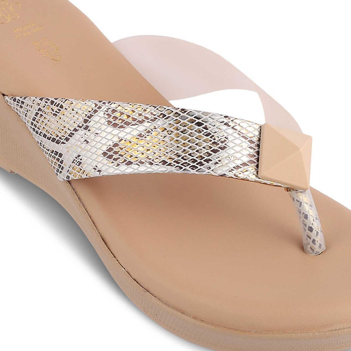The Sledge Beige Women's Dress Wedge Sandals Tresmode - Tresmode