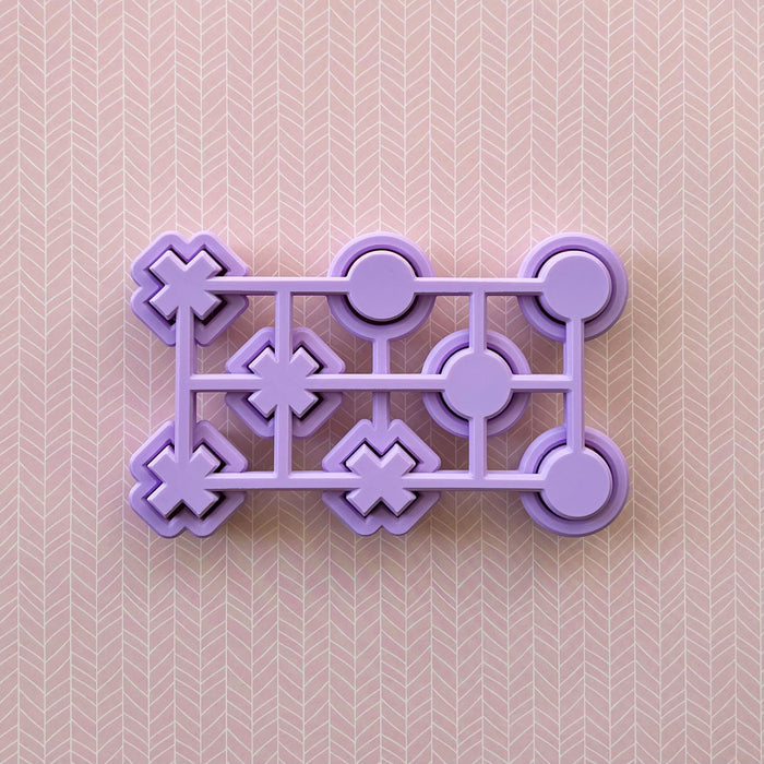 Tiny XO Tic Tac Toe Multi-Cutter and Dough Popper