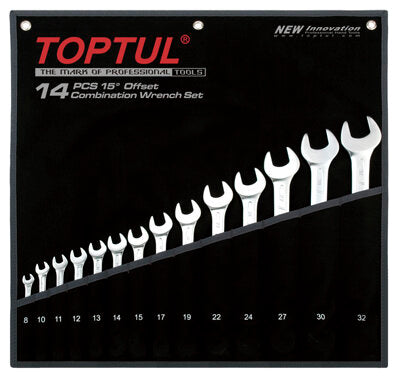 Toptul Comb Spanner set 14Pc 8-32mm