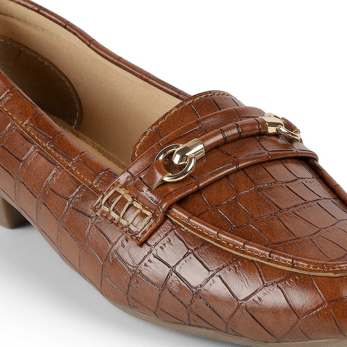Tresmode Croco Tan Women's Dress Loafers