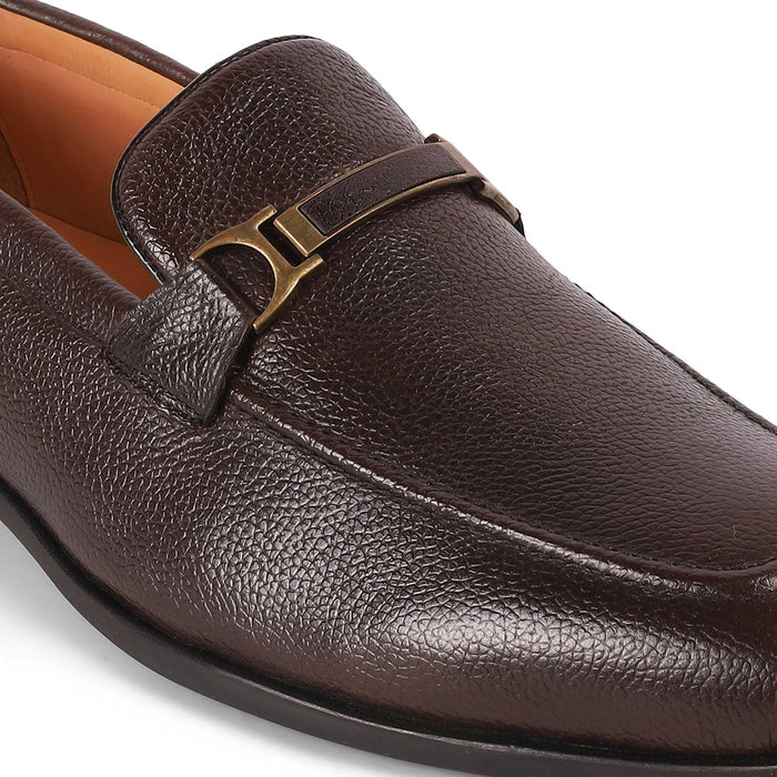 Even Brown Men's Formal Leather Loafers Tresmode