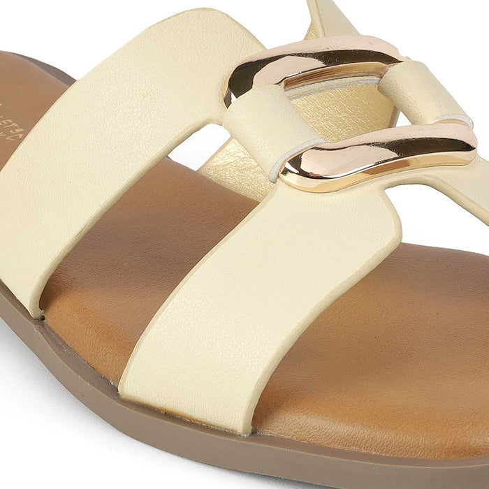 Tresmode Florun Cream Women's Dress Flats