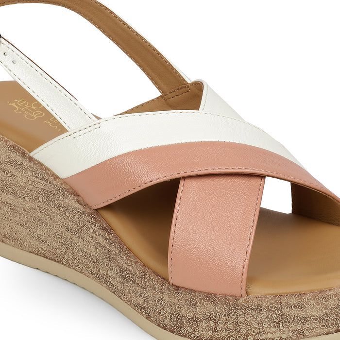 Tresmode Glam Pink Women's Dress Wedge Sandals