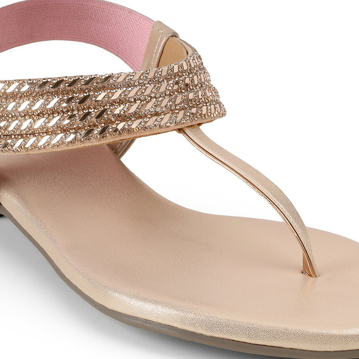 Tresmode Jewel Champagne Women's Dress Sandals