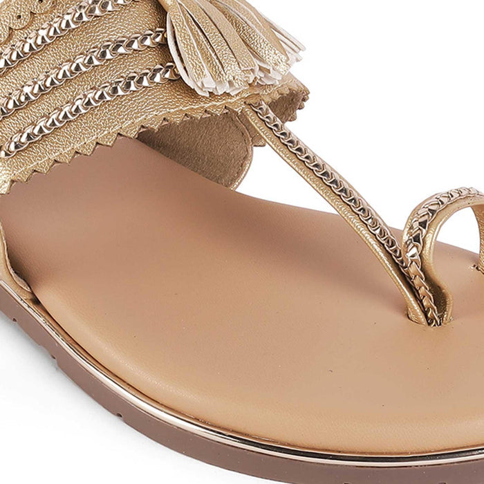 Mekol Gold Women's Dress Flats Tresmode