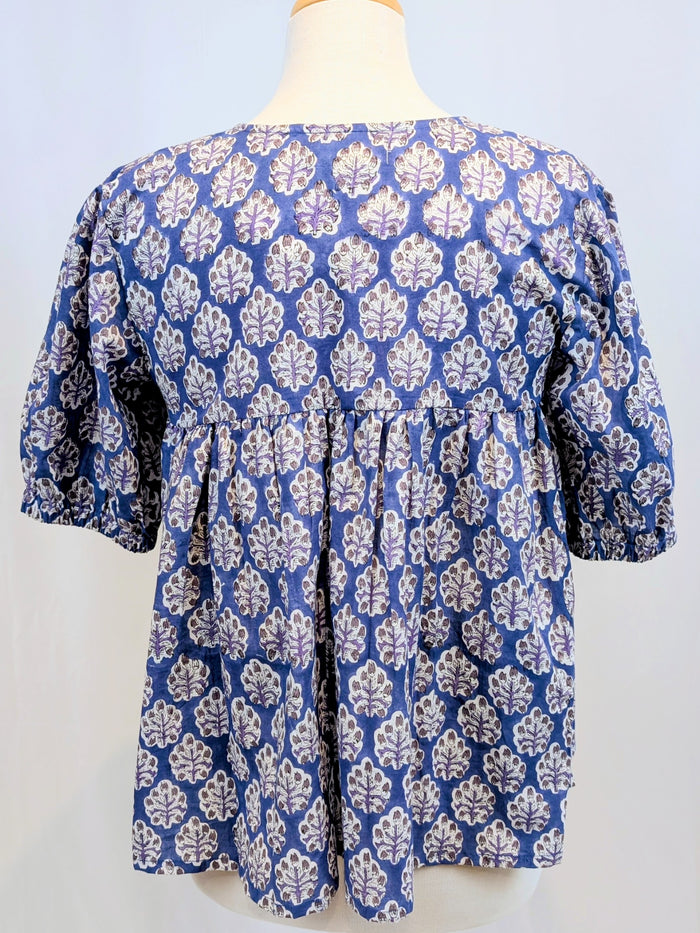 Twinflower Clemence Blouse in Navy Repeat - Precious Sparkle