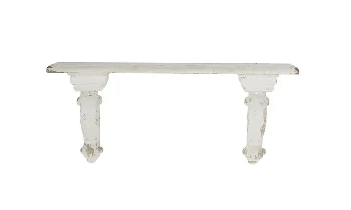 White Wood Farmhouse Wall Shelf