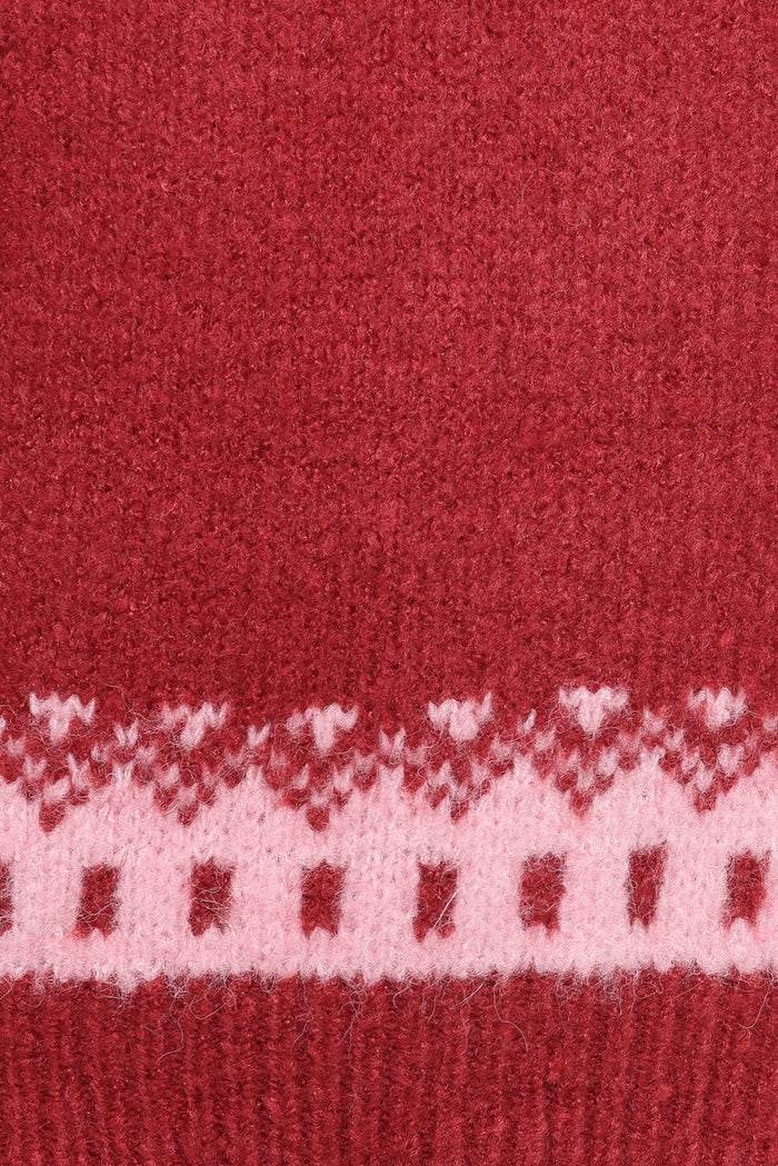 Zinnia Fairisle Knit Sweater - Red