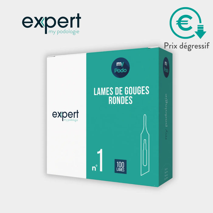 100 Sterile Gouge Blades - Round - Expert by My Podologie Expert