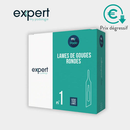100 Sterile Gouge Blades - Round - Expert by My Podologie Expert