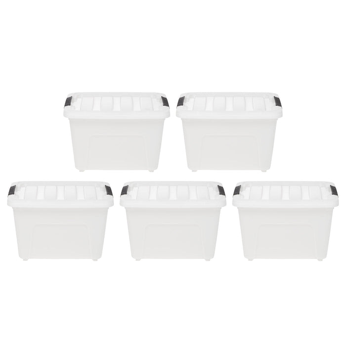 17 Quart Stack & Pull  Natural Nesting Black Latching Storage Container [ Part of 5 ] - IRIS USA, Inc.