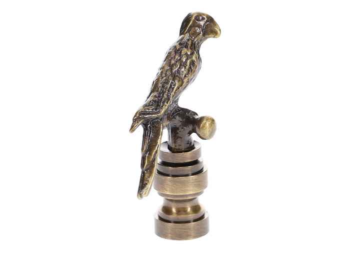 2-1/4" Tall Die Cast Metal "Parrot" Finial with an Antique Finish Tap 1/4-27F (11165A)