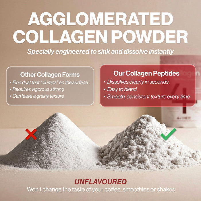 4 HER Collagen Pure 100% Pure Hydrolysed Bovine Collagen Peptides Powder 500g