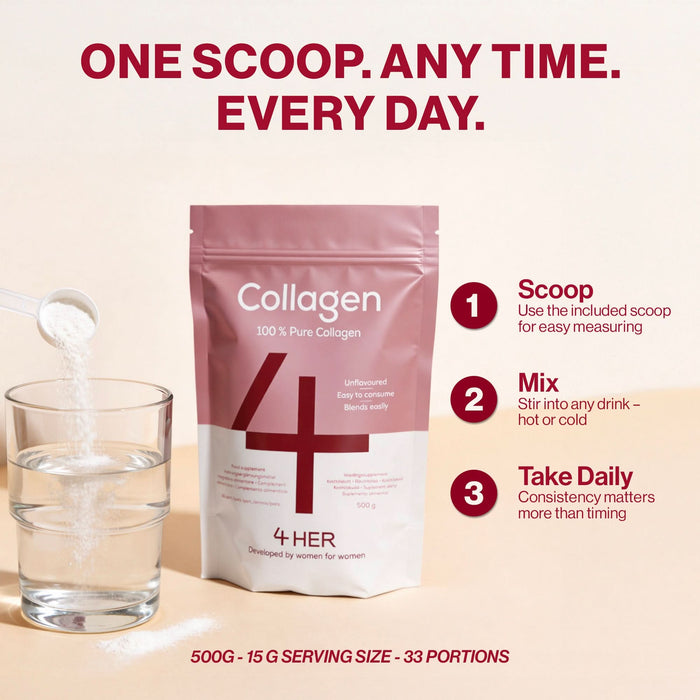 4 HER Collagen Pure 100% Pure Hydrolysed Bovine Collagen Peptides Powder 500g