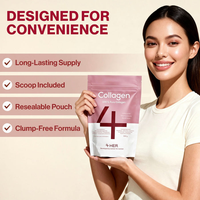 4 HER Collagen Pure 100% Pure Hydrolysed Bovine Collagen Peptides Powder 500g