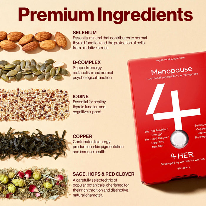 4 HER Menopause Nutritional Support with Red Clover & Sage 60 Tablets