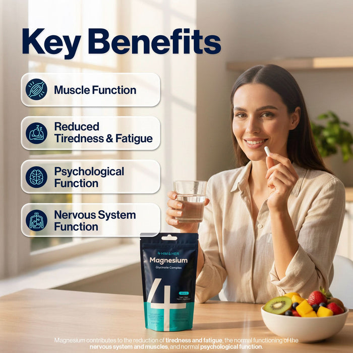 4 HIM & HER Magnesium Glycinate 3in1 Complex with Citrate & Malate 90 Capsules