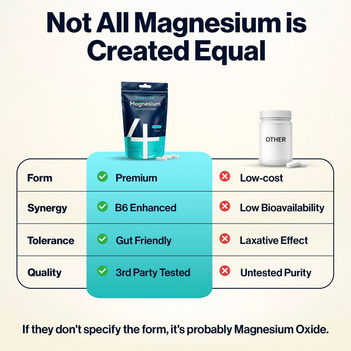 4 HIM & HER Magnesium Glycinate 3in1 Complex with Citrate & Malate 90 Capsules