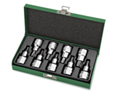 9pce 1/2"dr Star bit socket set T20 - T60