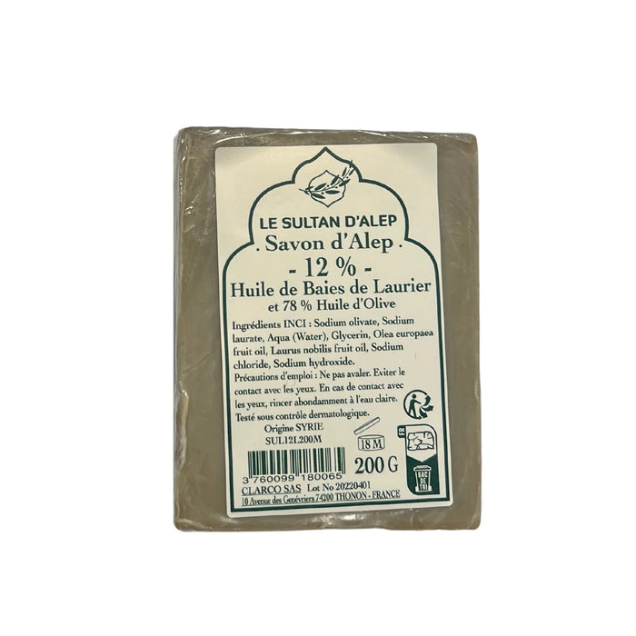 Aleppo soap - 12% bay leaf and 78% olive oil - 200g