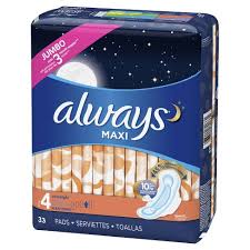 Always Pads Overnight with wings
