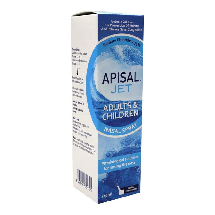 Apisal Jet Sodium Chloride Adults & Children Nasal Spray 125ml - Makkah Pharmacy
