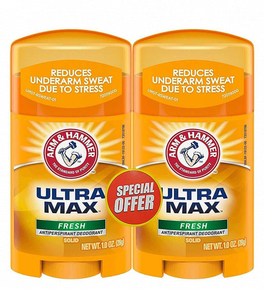 Arm & Hammer Ultra Max Antiperspirant Deodorant Sticks Fresh Scent, 2x28g - Makkah Pharmacy