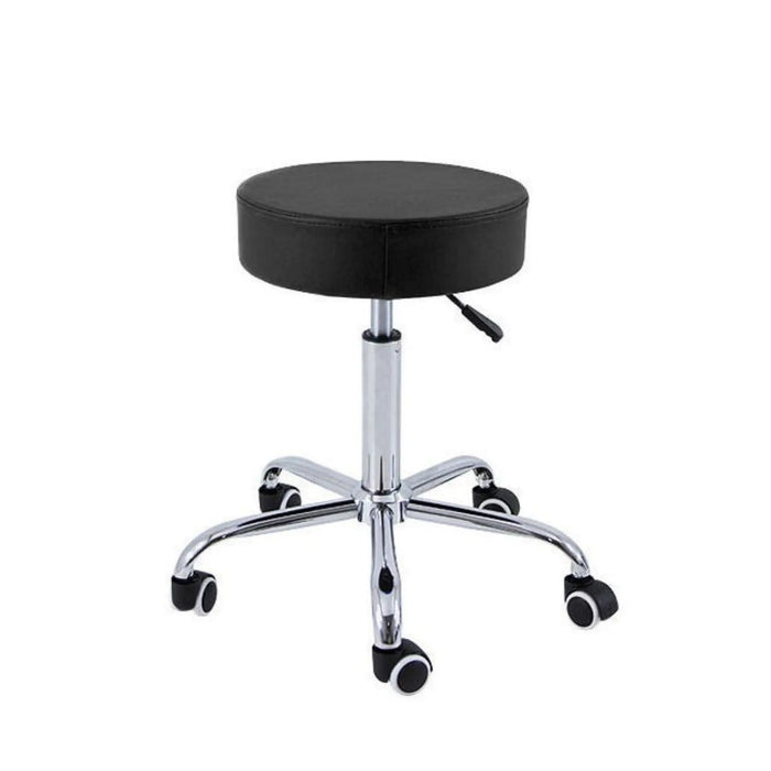 Backless stool - Chrome base - 5 wheels
