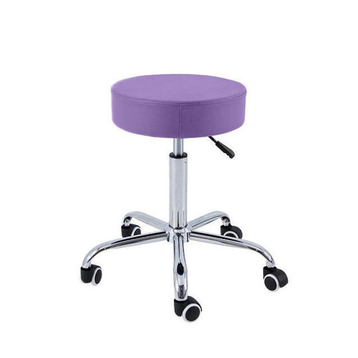 Backless stool - Chrome base - 5 wheels