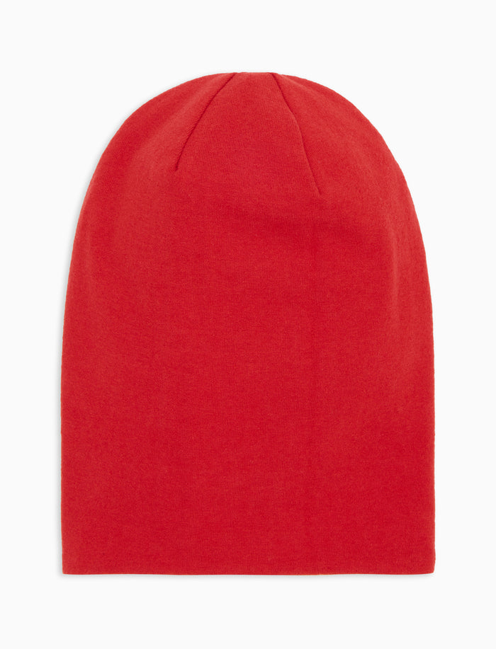 Berretto lungo reversibile bambino pile rosso righe multicolor - Gallo 1927 - Official Online Shop